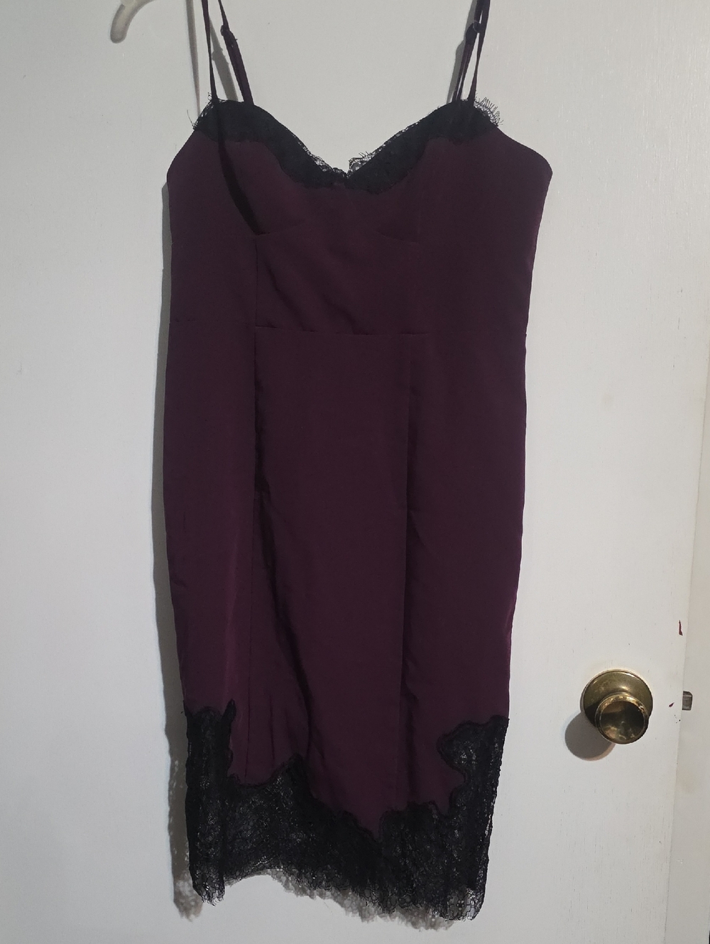 Victoria's Secret Plum Slip Dress with Black Lace